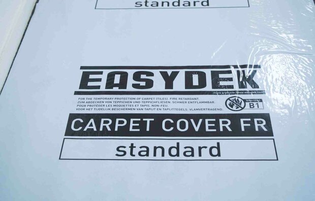 Carpet Cover FR, flammhemmende selbstklebende Abdeckfolie f&uuml;r Teppichboden 90 cm x 60 mtr