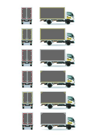 Reflexstreifen f&uuml;r Lastkraftwagen ECE104 rot